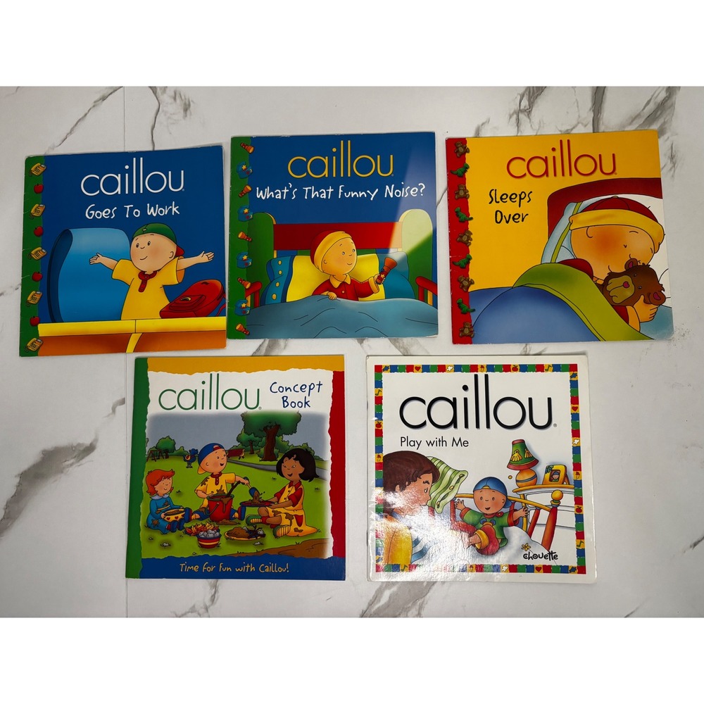 Caillou Childrens Book Lot of 5 PBS Kids Stories Clubhouse North Star Series